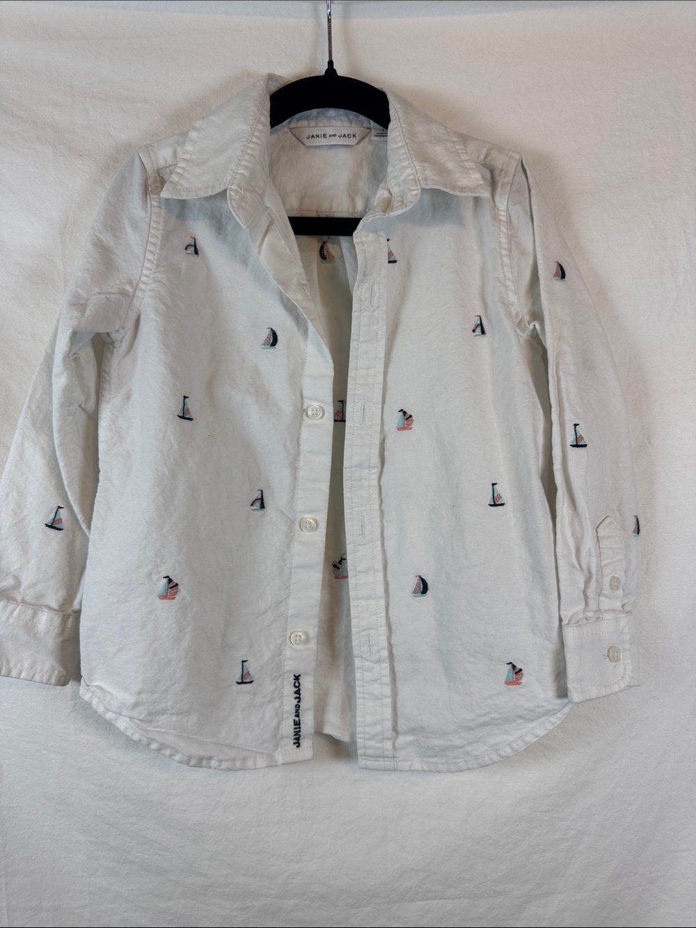 Janie And Jack Sailboat Button Down 3T